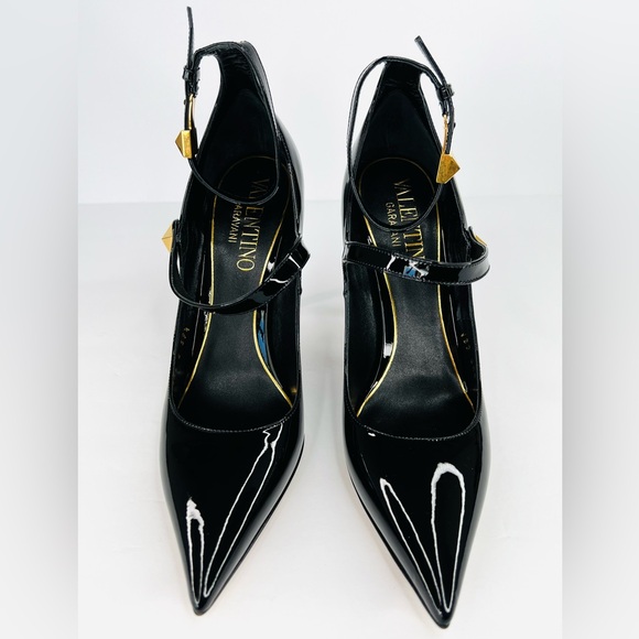 Valentino Garavani Ankle Strap Mary Jane Studded Patent Pumps Size EU 39.5 - Picture 5 of 13